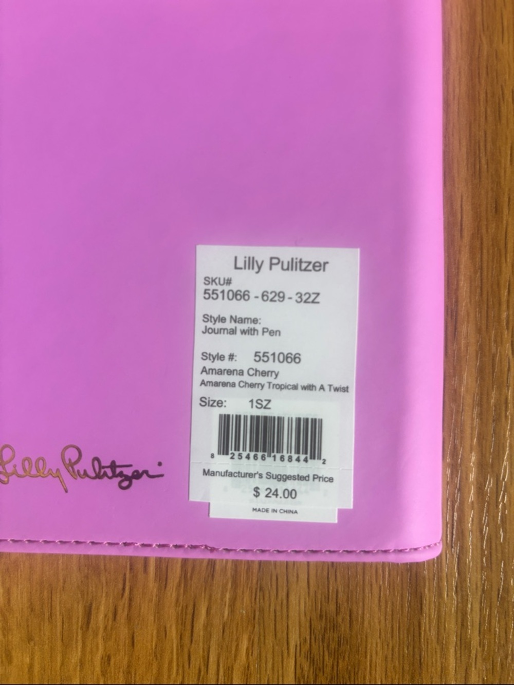 Lilly Pulitzer Pink Hardcover Journal Gold Elastic.
Does not include pen. - Picture 2 of 4